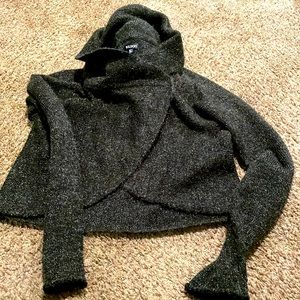 Tildon brand from Nordstrom wrap sweater in charcoal dark gray